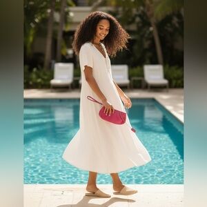 Coach 2009 Ashley Leather Pleated Clutch F13734 with‎ Wrist Strap and COA